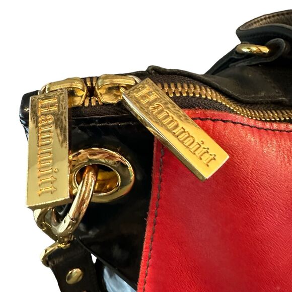 HAMMITT LA Handbag Hobo Tote Gray Black Red Leather Suede Large Purse RARE Style - Picture 10 of 16